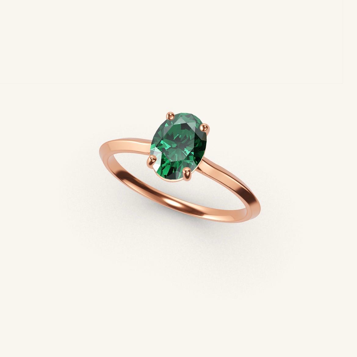 Île Saint-Louis - Oval Emerald - 0.7 carat - Rose Gold