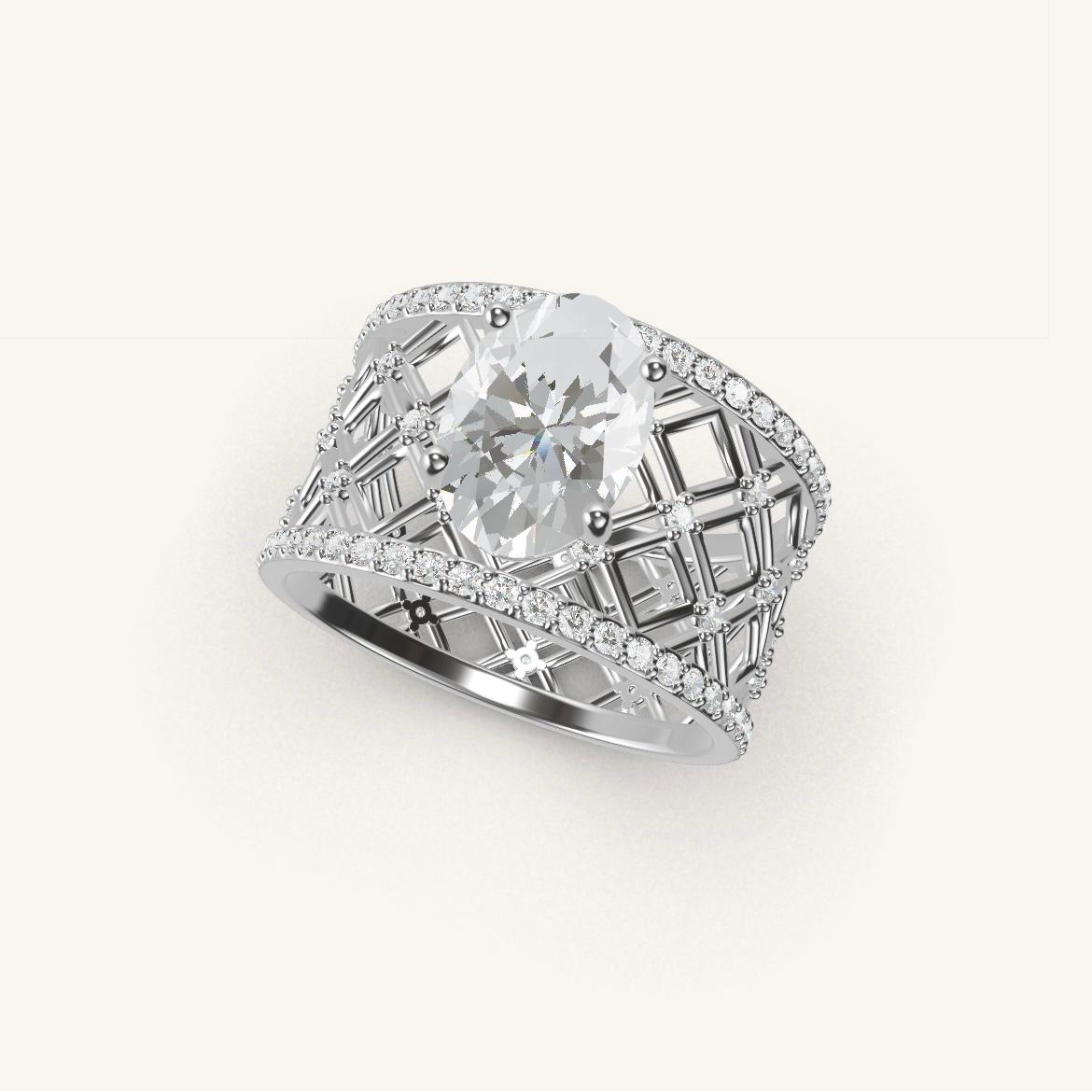 Louvre - Oval Diamond - 1.4 carat - White Gold