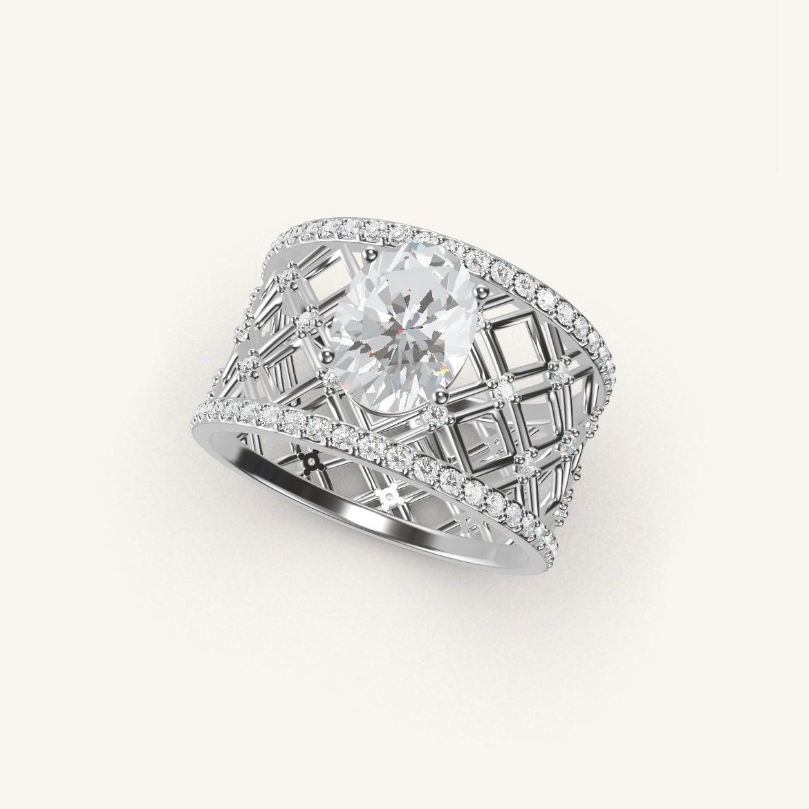 Louvre - Oval Diamond - 1 carat - White Gold