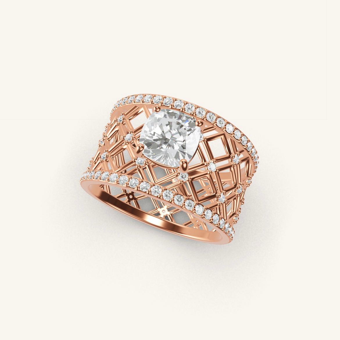 Louvre - Cushion Diamond - 1 carat - Rose Gold