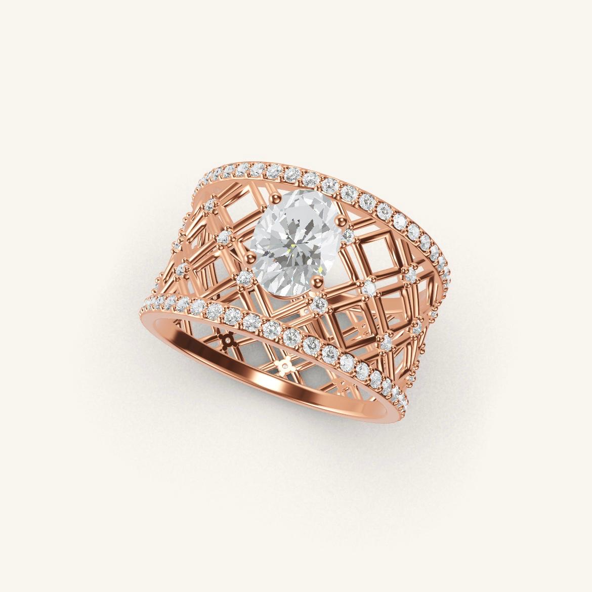 Louvre - Oval Diamond - 0.7 carat - Rose Gold