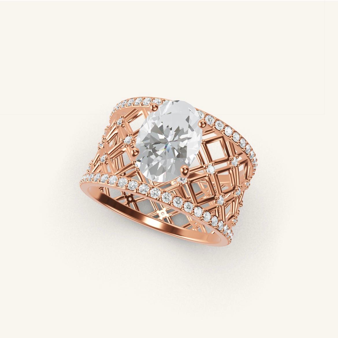 Louvre - Oval Diamond - 1.4 carat - Rose Gold