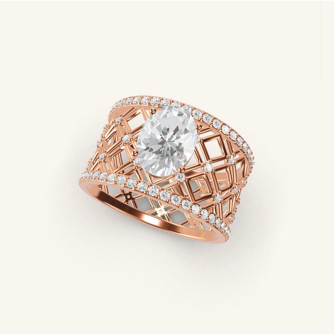 Louvre - Oval Diamond - 1 carat - Rose Gold