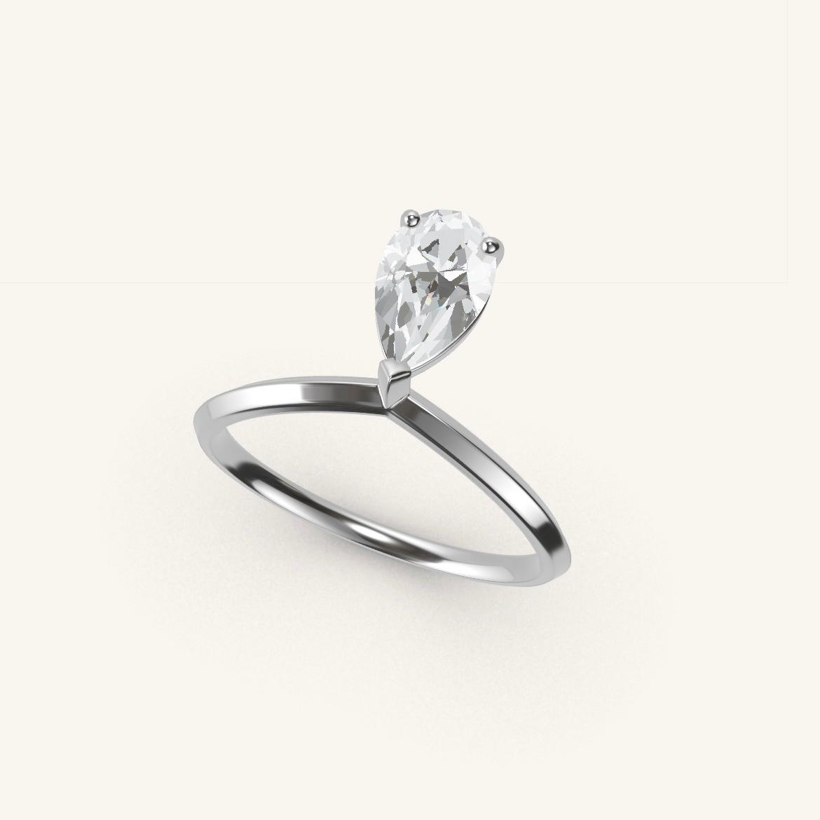 Palais Royal - Diamant Poire - 0,7 carat - Or Blanc