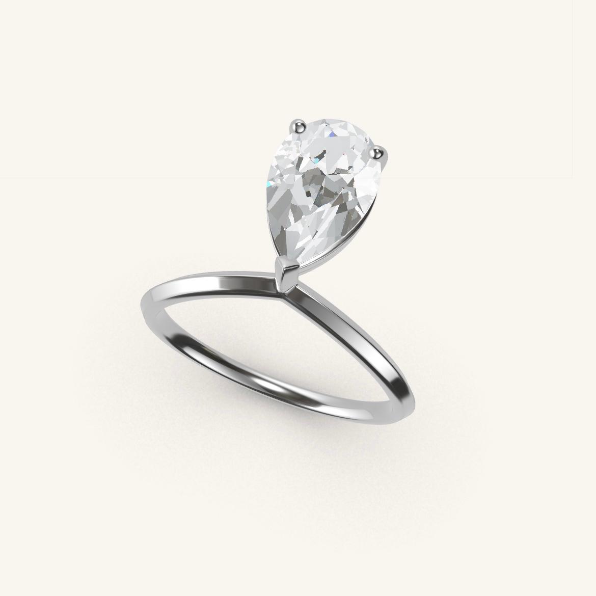 Palais Royal - Diamant Poire - 1,4 carat - Or Blanc