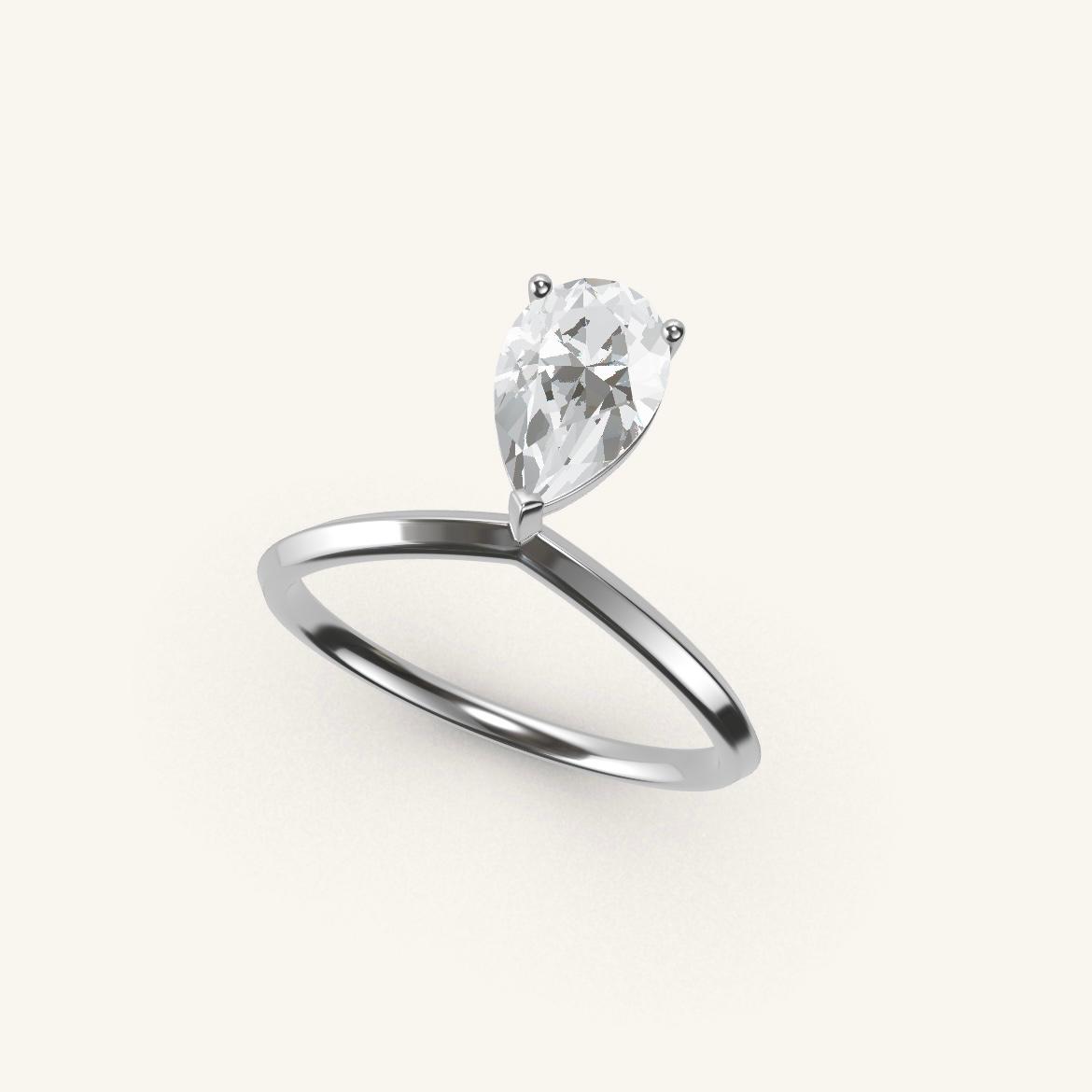 Palais Royal - Diamant Poire - 1 carat - Or Blanc