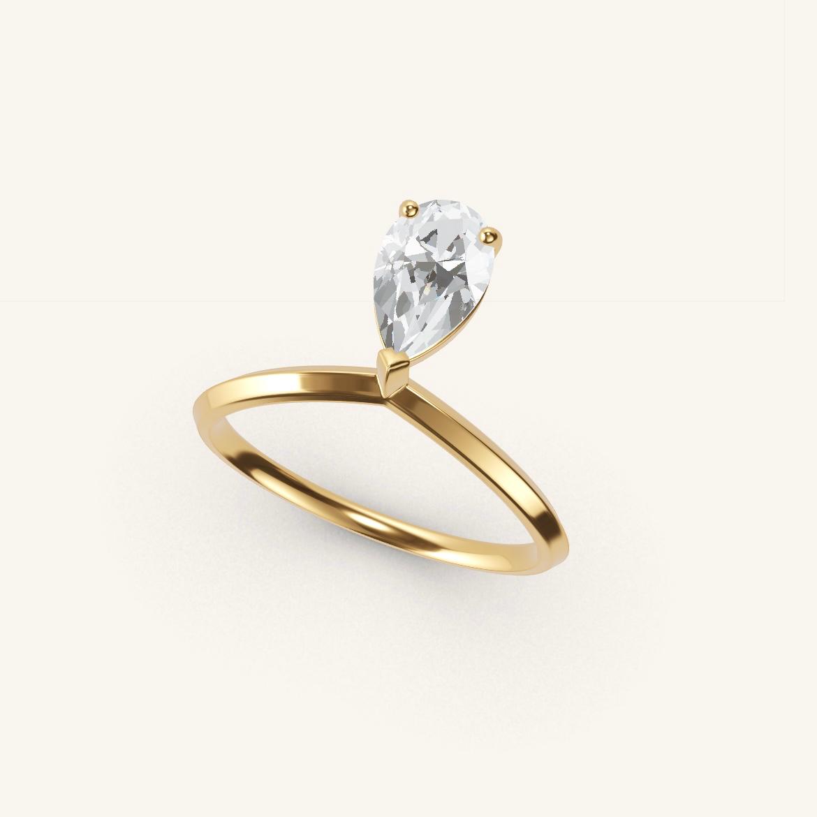 Palais Royal - Diamant Poire - 0,7 carat - Or Jaune