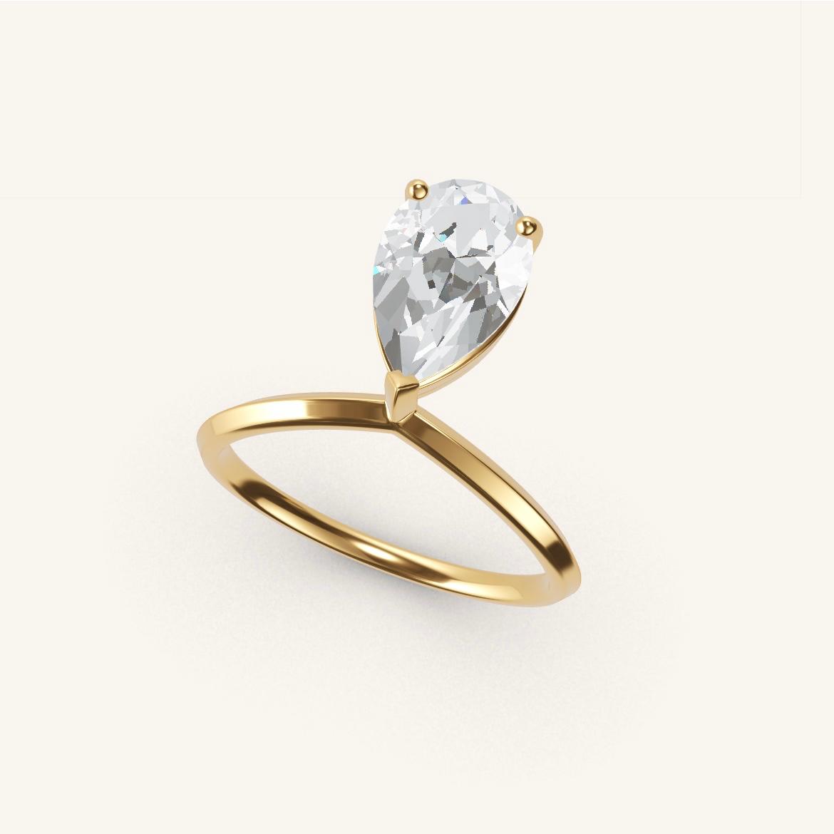 Palais Royal - Diamant Poire - 1,4 carat - Or Jaune