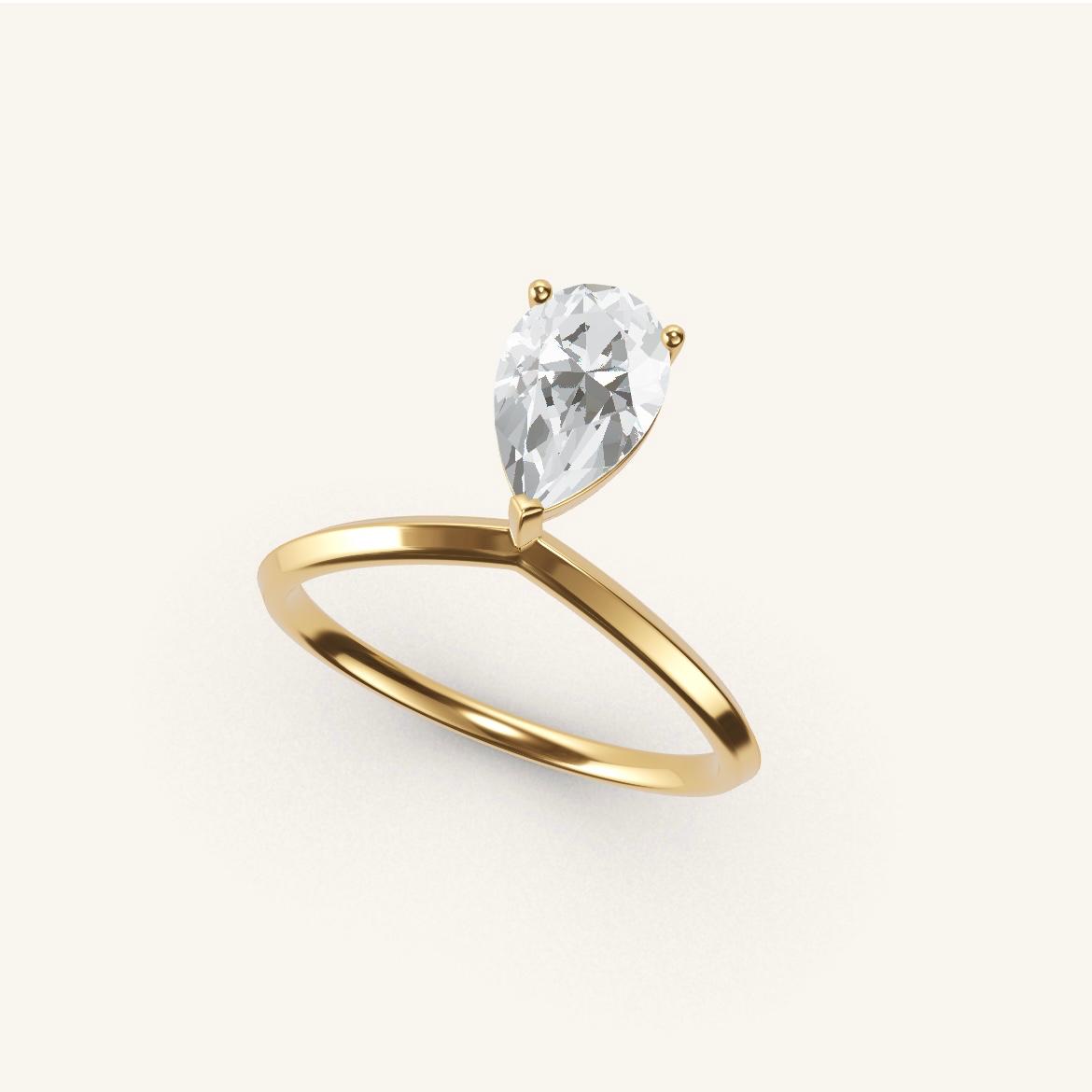 Palais Royal - Diamant Poire - 1 carat - Or Jaune