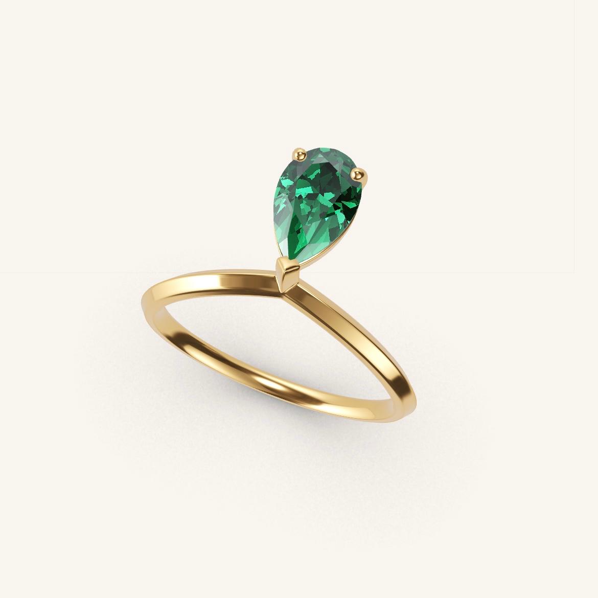 Palais Royal - Emeraude Poire - 0,7 carat - Or Jaune