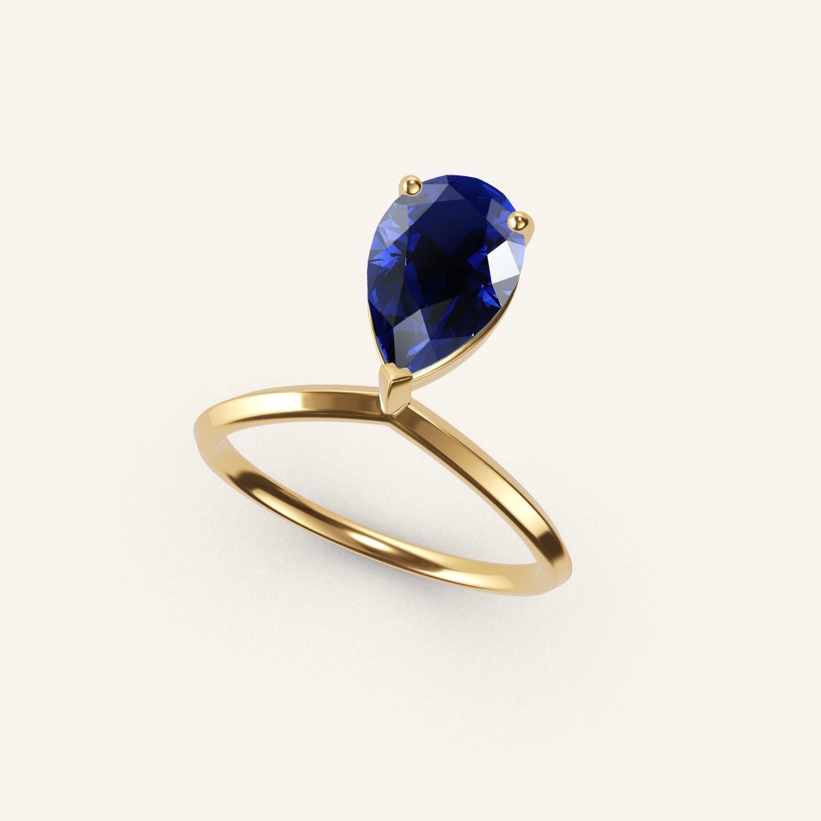 Palais Royal - Pear Sapphire - 1.4 carat - Yellow Gold