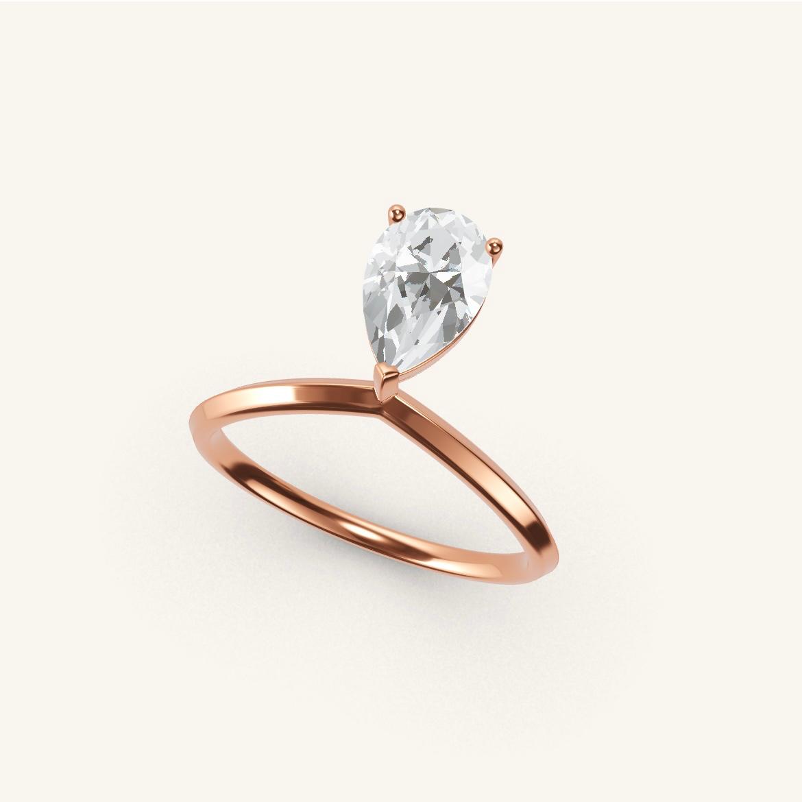 Palais Royal - Diamant Poire - 1 carat - Or Rose