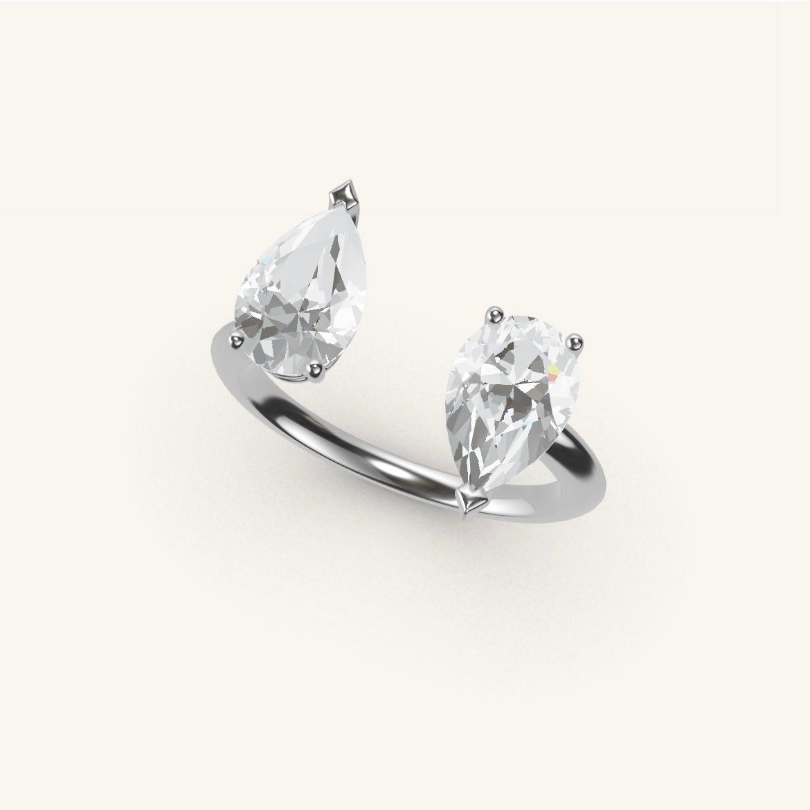 Pont Mirabeau - Pear Diamond - 1 carat - White Gold