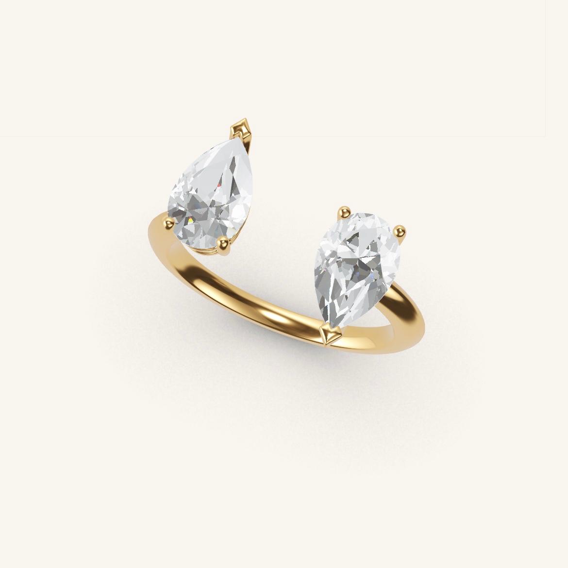 Pont Mirabeau - Pear Diamond - 0.7 carat - Yellow Gold