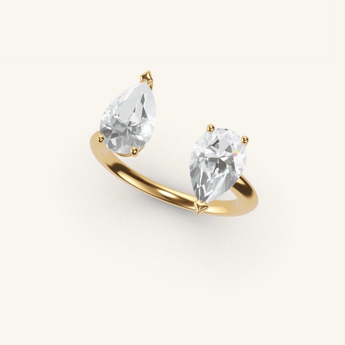 Pont Mirabeau - Pear Diamond - 1 carat - Yellow Gold