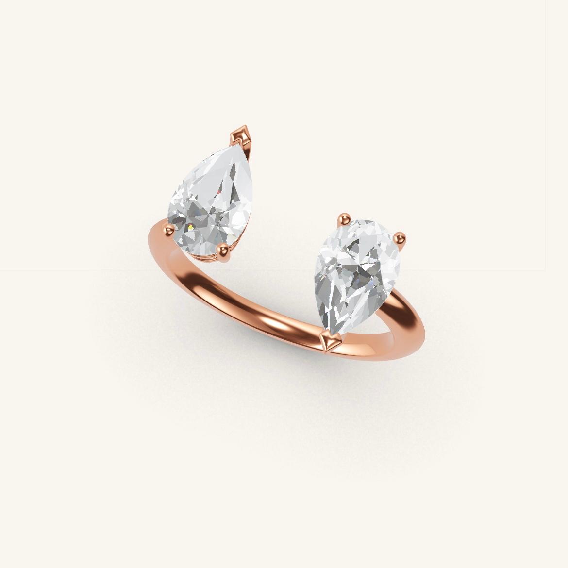 Pont Mirabeau - Pear Diamond - 0.7 carat - Rose Gold