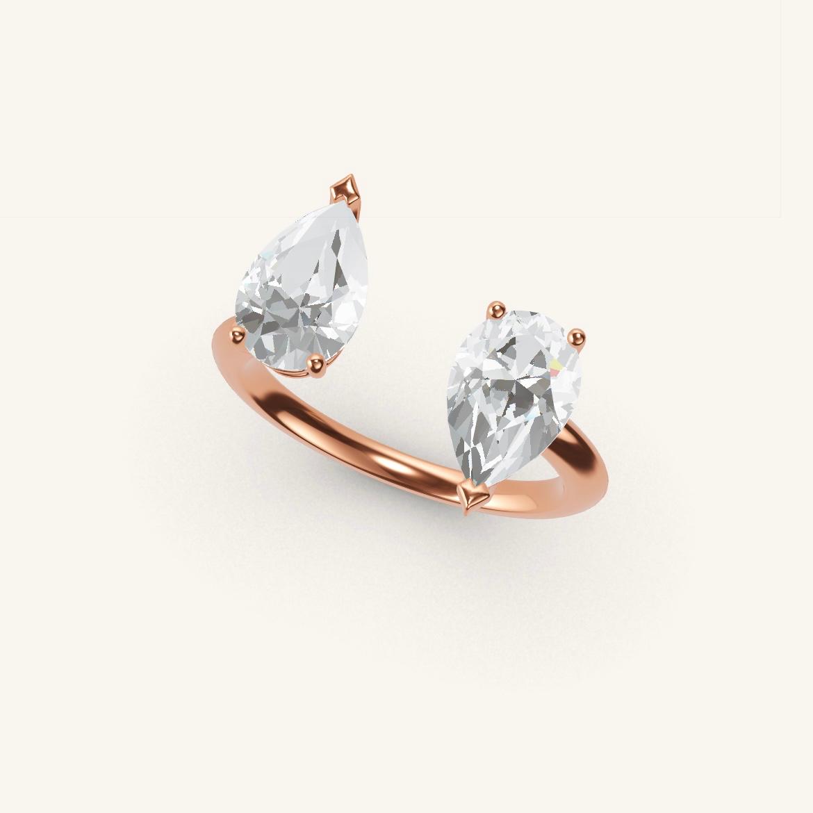 Pont Mirabeau - Pear Diamond - 1 carat - Rose Gold