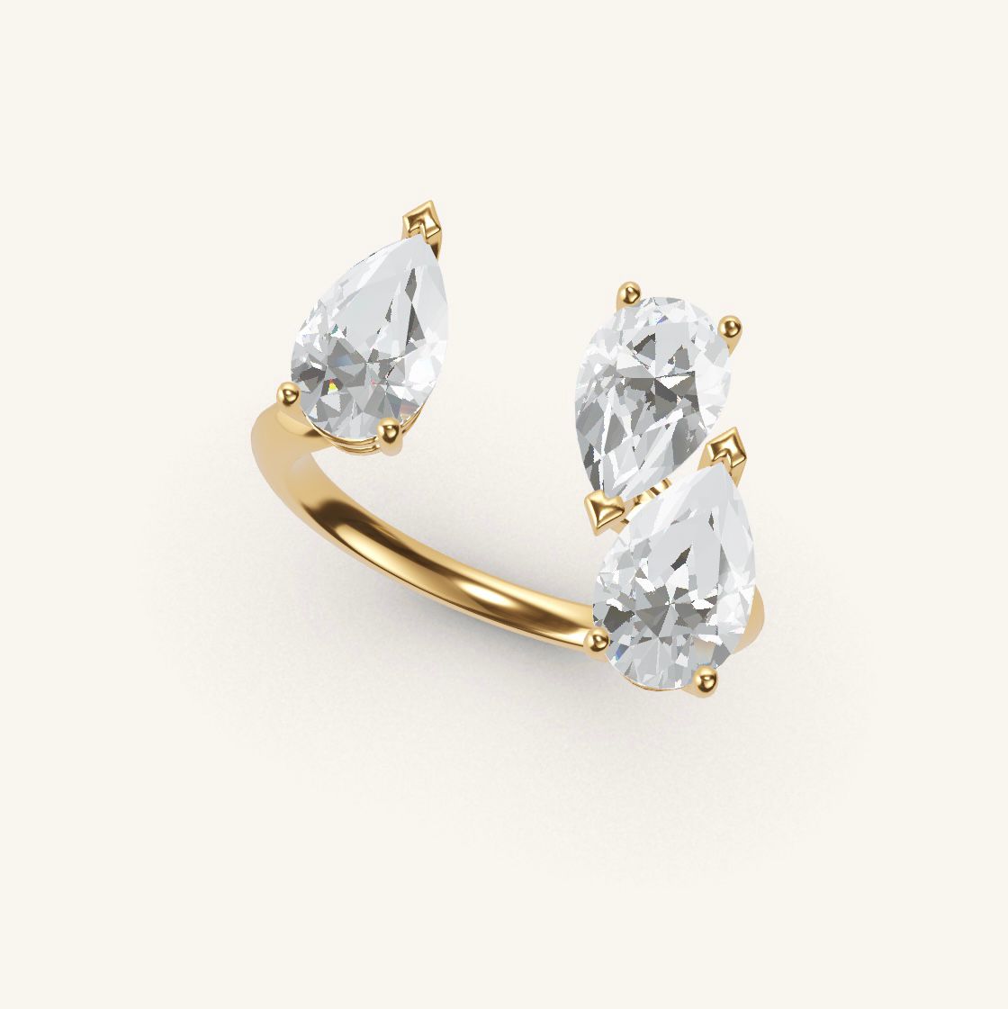 Pont de l'Alma - Pear Diamond - 0.7 carat - Yellow Gold