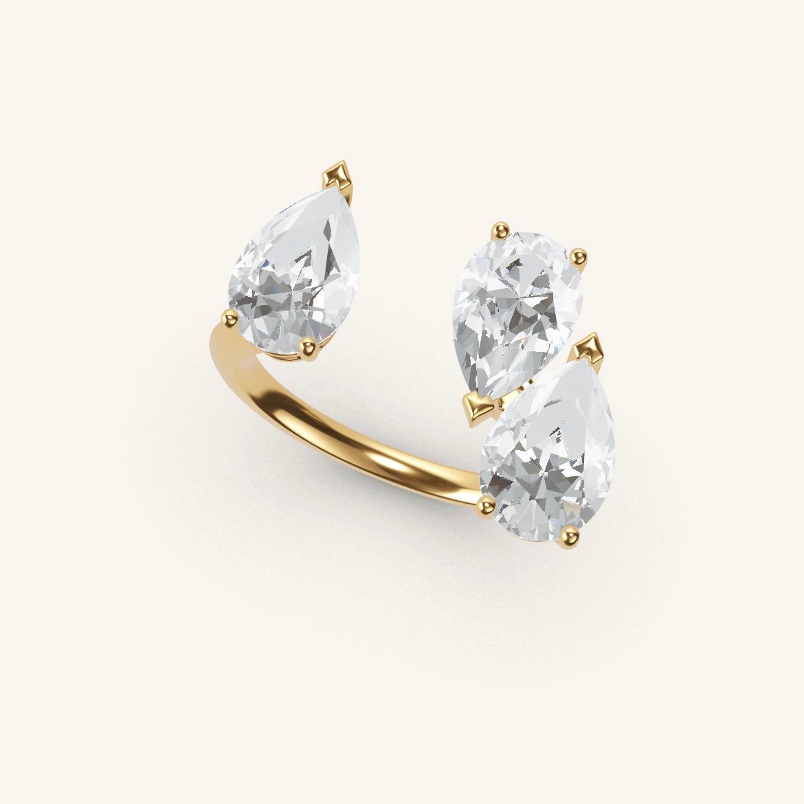 Pont de l'Alma - Pear Diamond - 1 carat - Yellow Gold