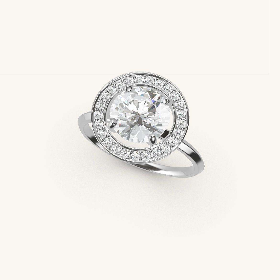 Monceau - Diamant Rond - 1,4 carat - Or Blanc