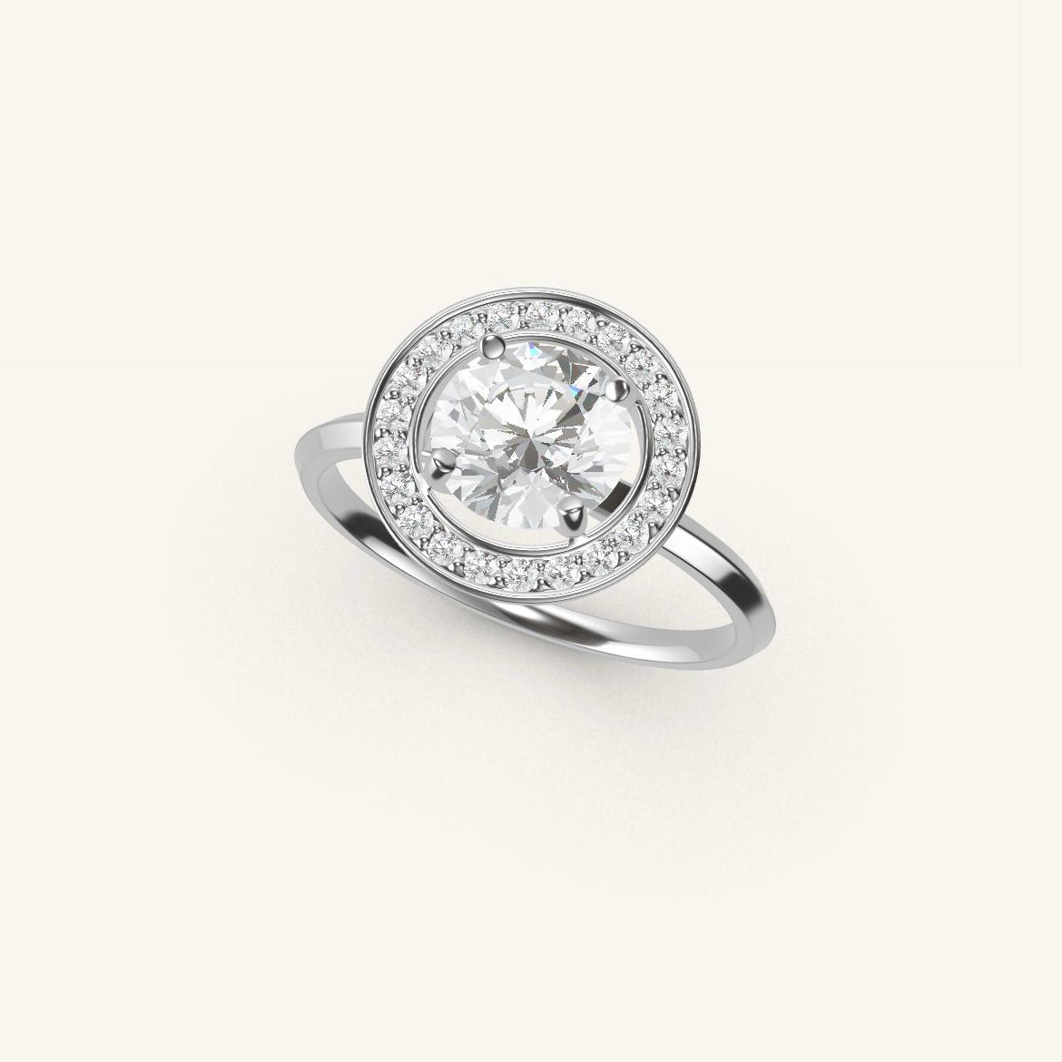 Monceau - Diamant Rond - 1 carat - Or Blanc