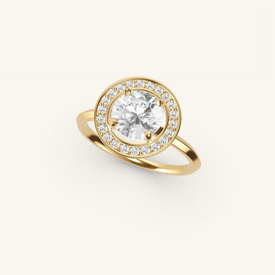 Monceau - Diamant Rond - 1 carat - Or Jaune