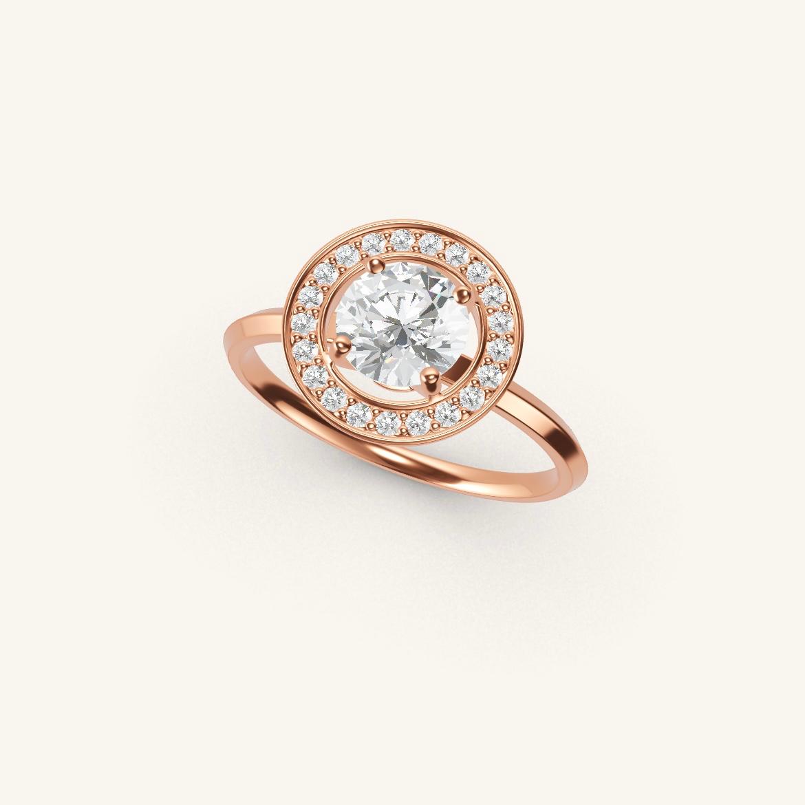 Monceau - Round Diamond - 0.7 carat - Rose Gold