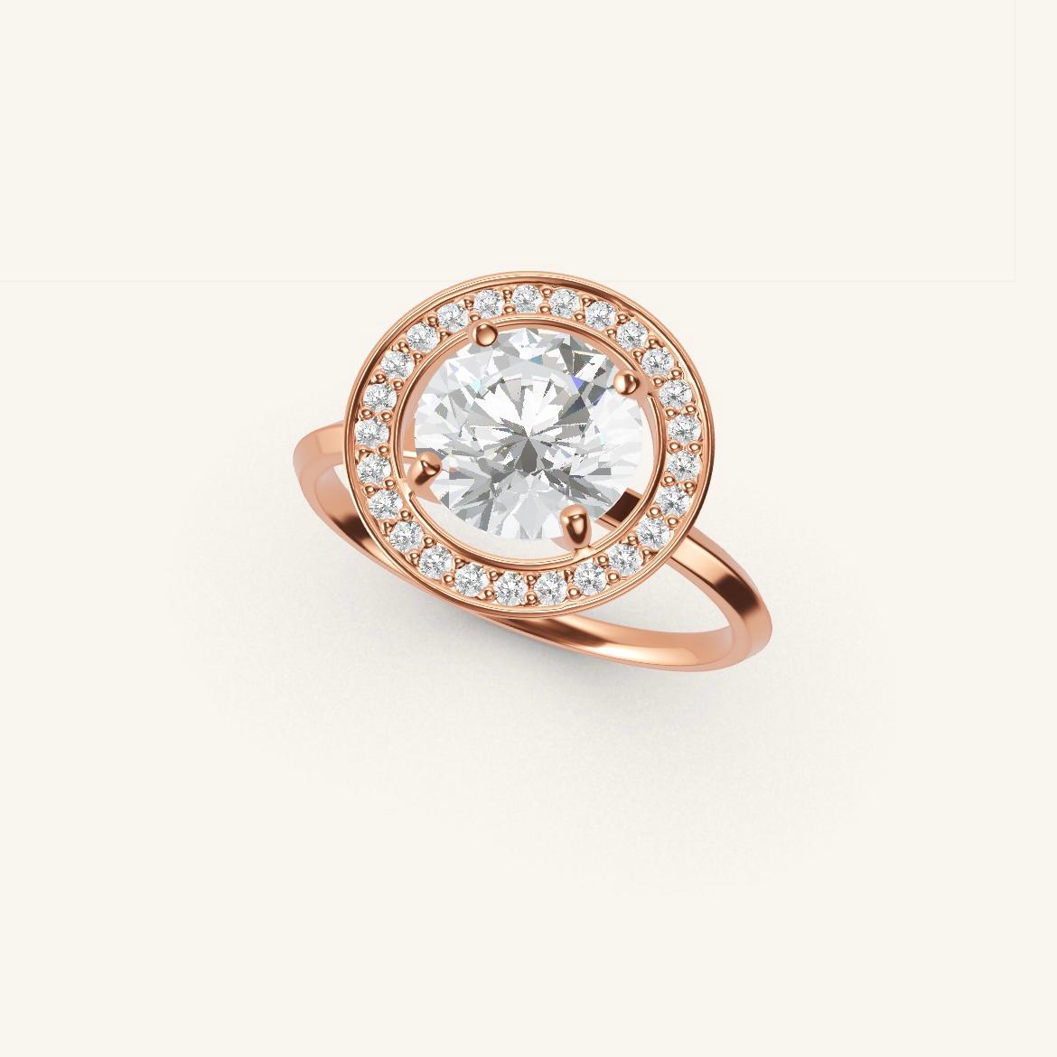 Monceau - Diamant Rond - 1,4 carat - Or Rose