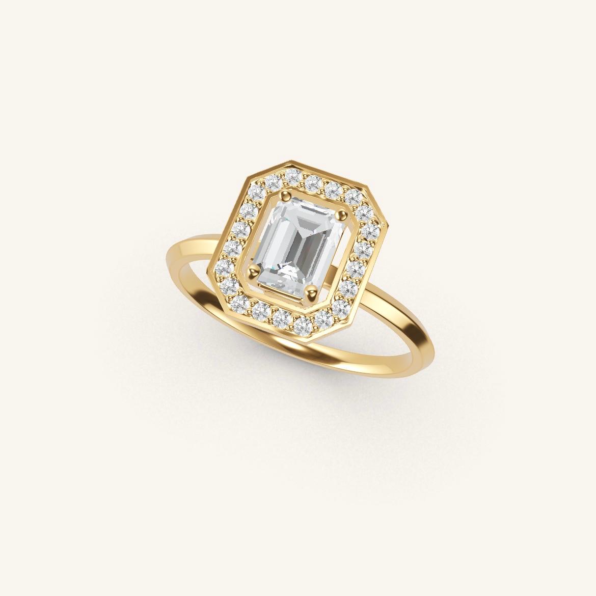 Vendôme - Diamant Emeraude - 0,7 carat - Or Jaune