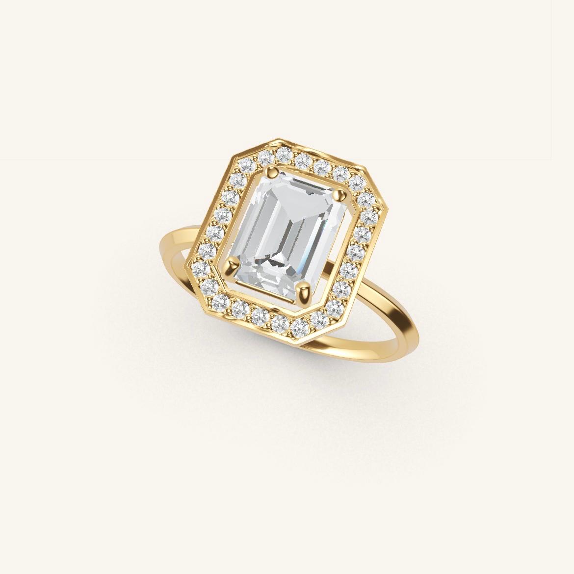 Vendôme - Diamant Emeraude - 1,4 carat - Or Jaune