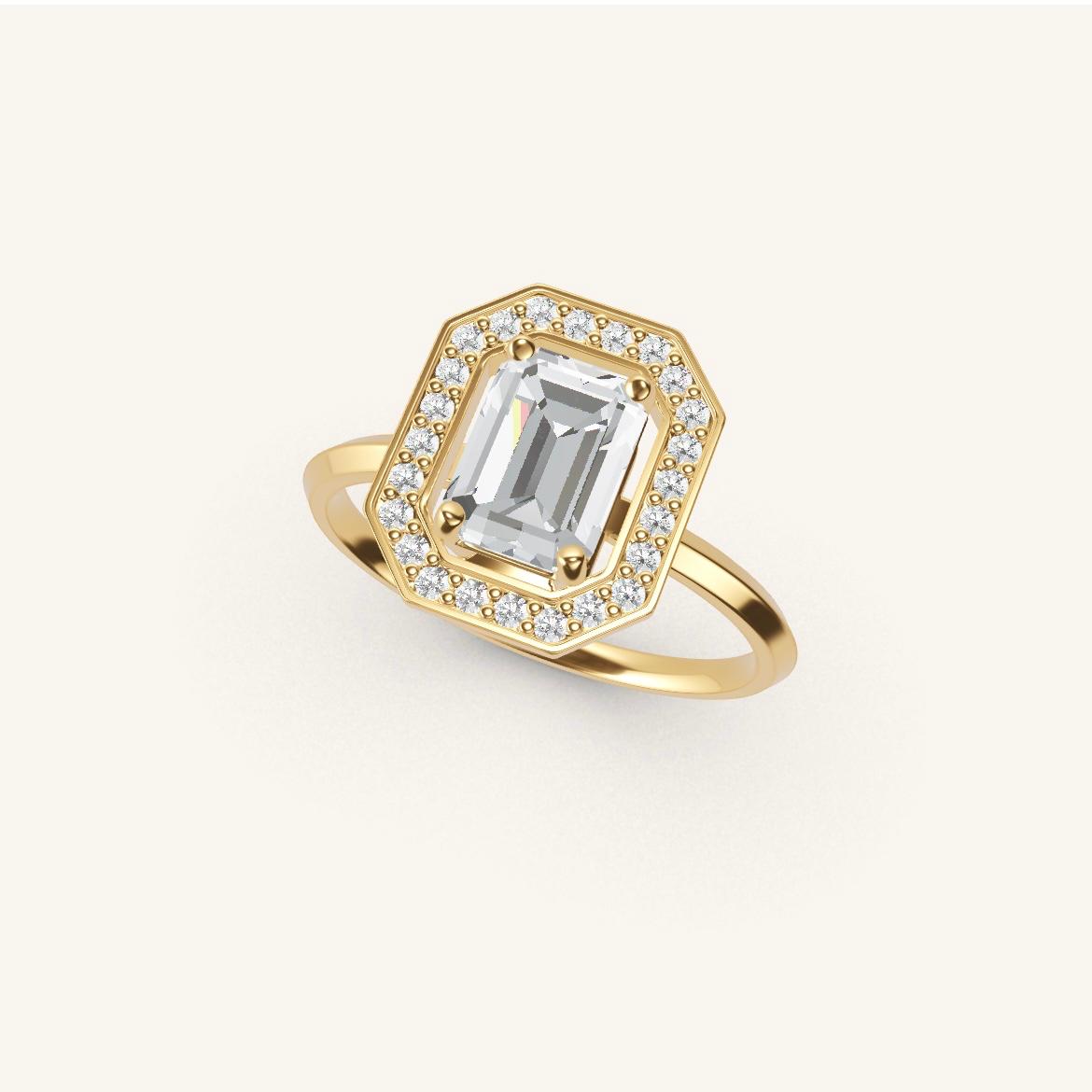 Vendôme - Diamant Emeraude - 1 carat - Or Jaune