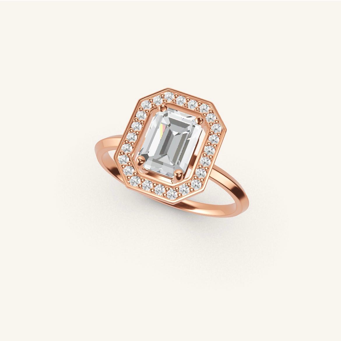 Vendôme - Diamant Emeraude - 1 carat - Or Rose