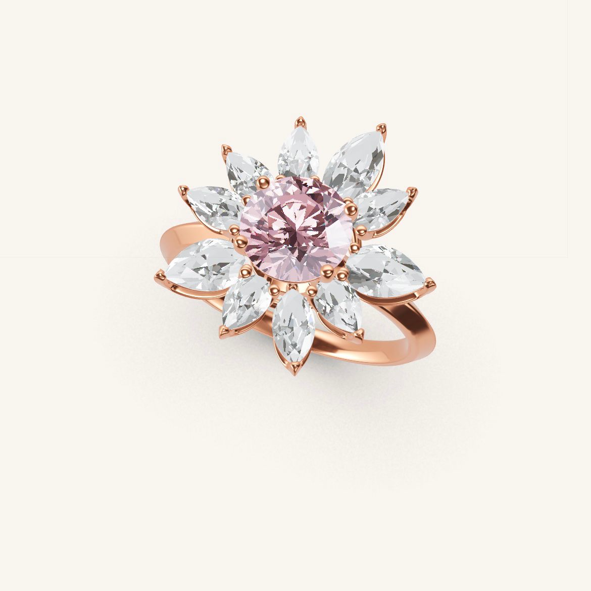 (Rose de) Montmartre - Pink Diamond - 1 carat - Rose Gold