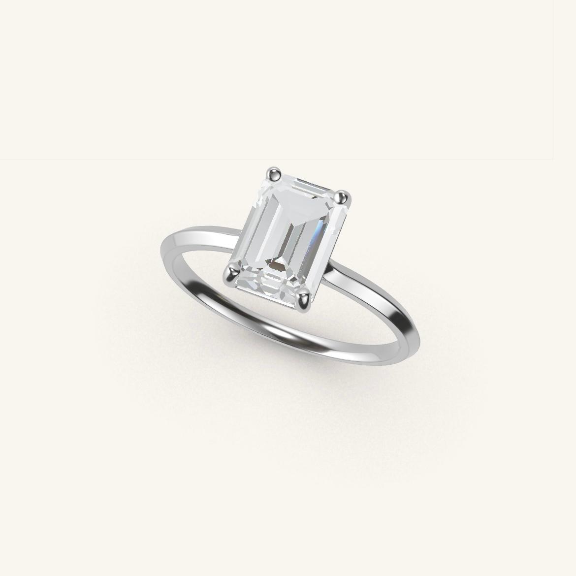 Île Saint-Louis - Diamant Emeraude - 1,4 carat - Or Blanc