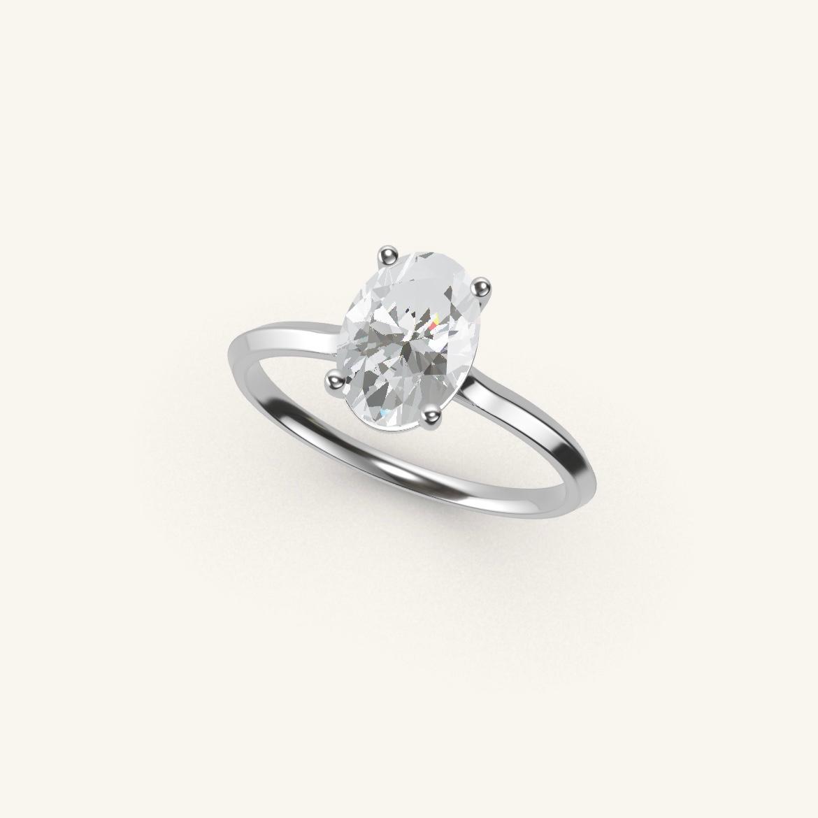 Île Saint-Louis - Oval Diamond - 1 carat - White Gold