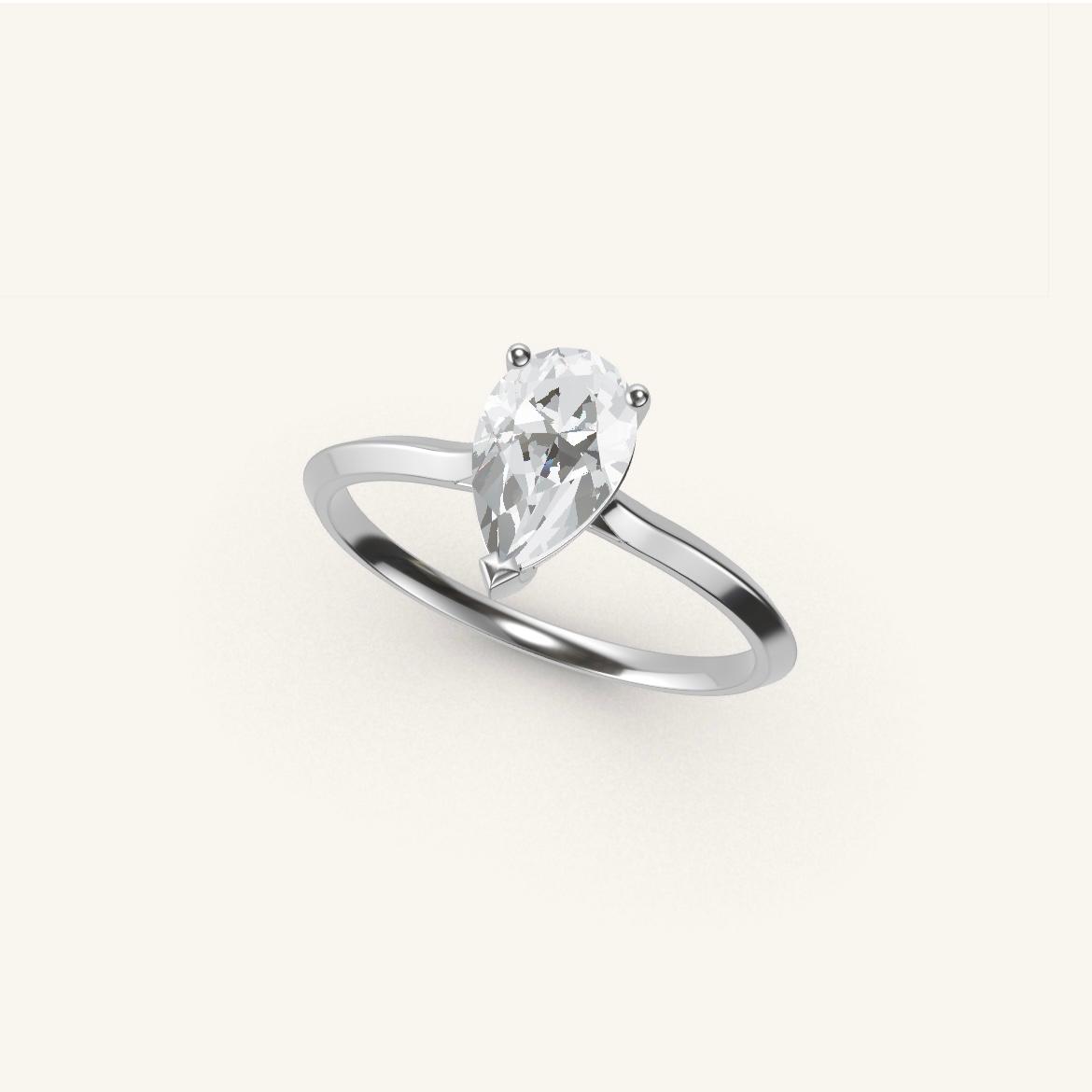 Île Saint-Louis - Pear Diamond - 0.7 carat - White Gold