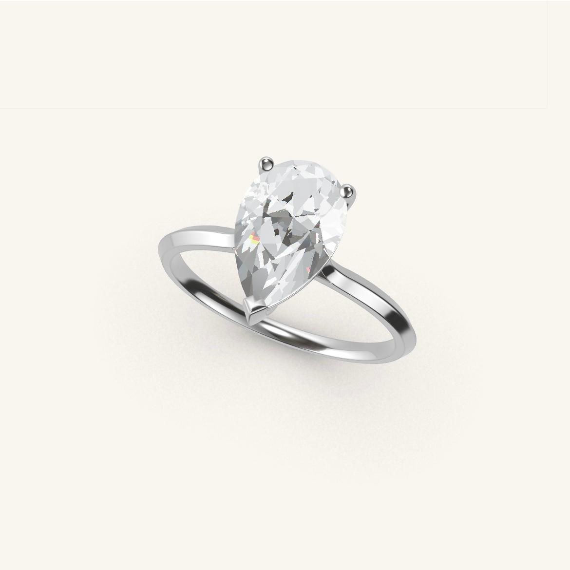 Île Saint-Louis - Pear Diamond - 1.4 carat - White Gold