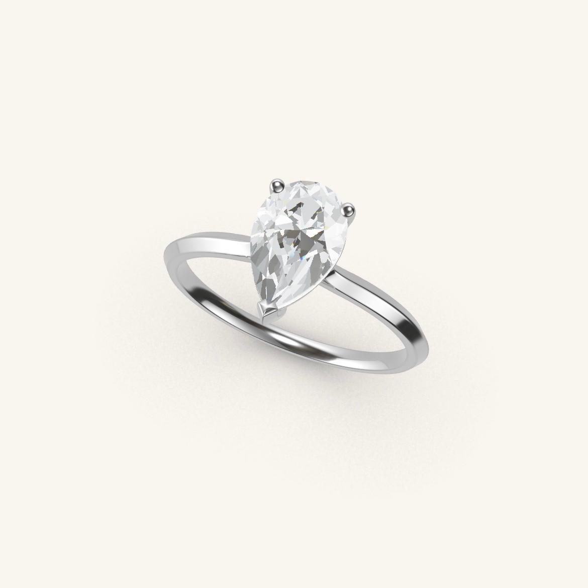 Île Saint-Louis - Pear Diamond - 1 carat - White Gold