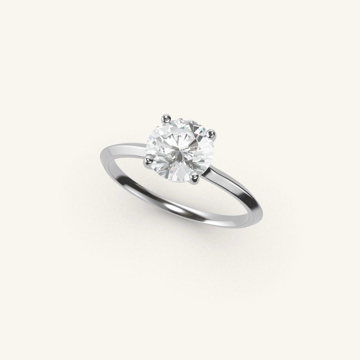 Île Saint-Louis - Round Diamond - 1 carat - White Gold