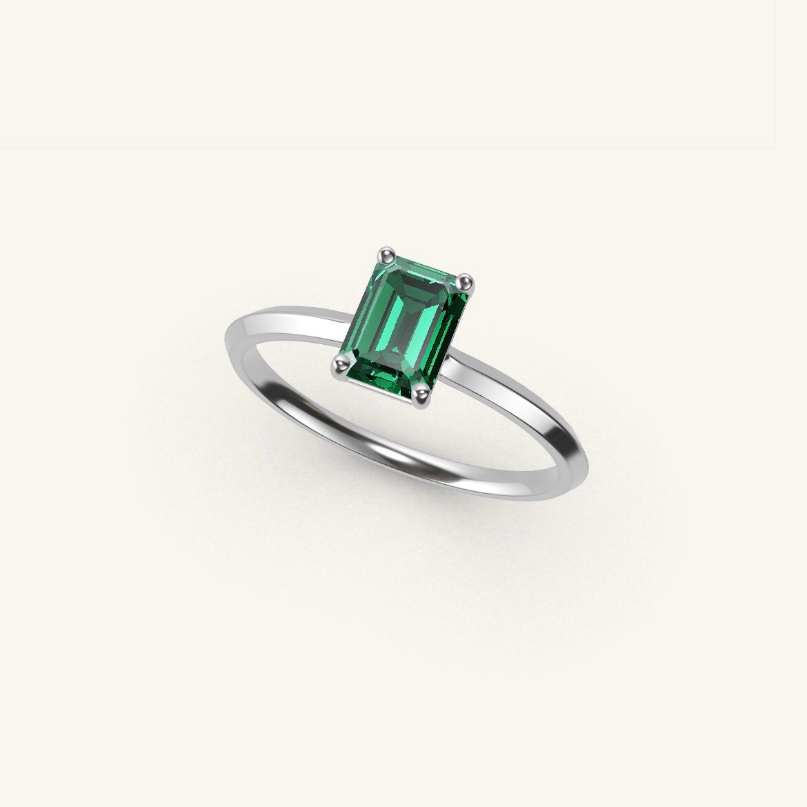 Île Saint-Louis - Emerald Emerald - 0.7 carat - White Gold