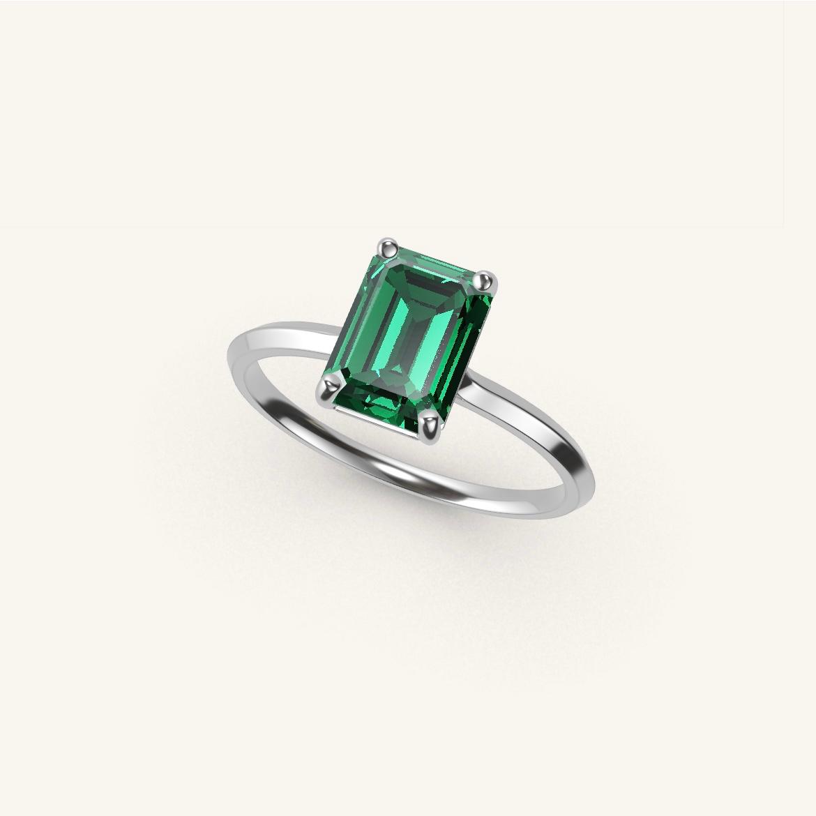 Île Saint-Louis - Emerald Emerald - 1.4 carat - White Gold