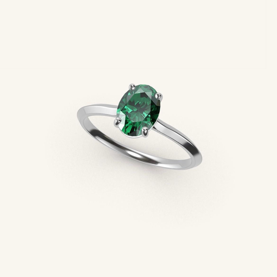 Île Saint-Louis - Oval Emerald - 0.7 carat - White Gold