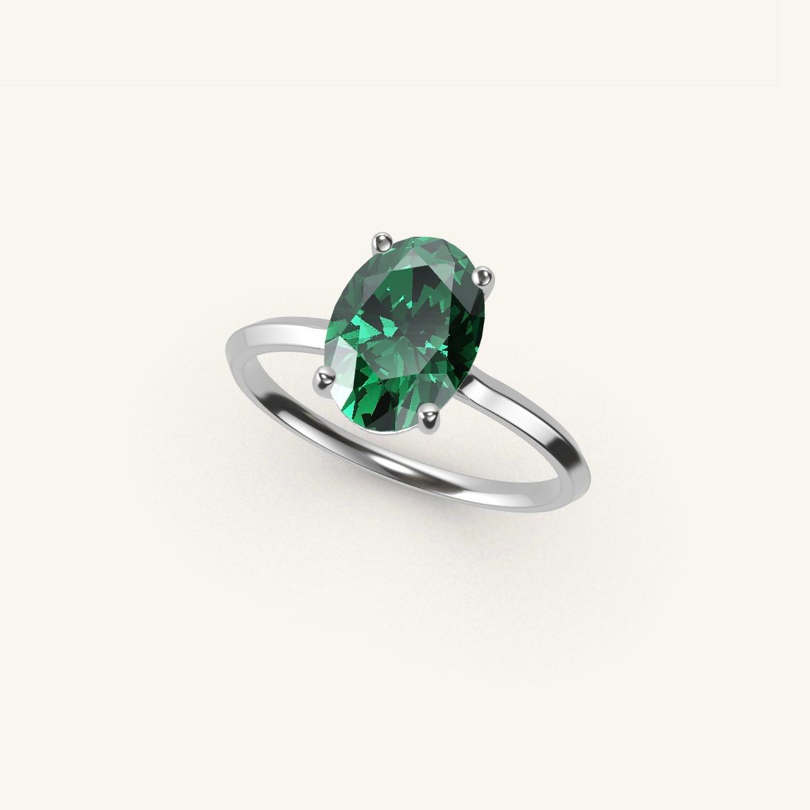 Île Saint-Louis - Oval Emerald - 1.4 carat - White Gold