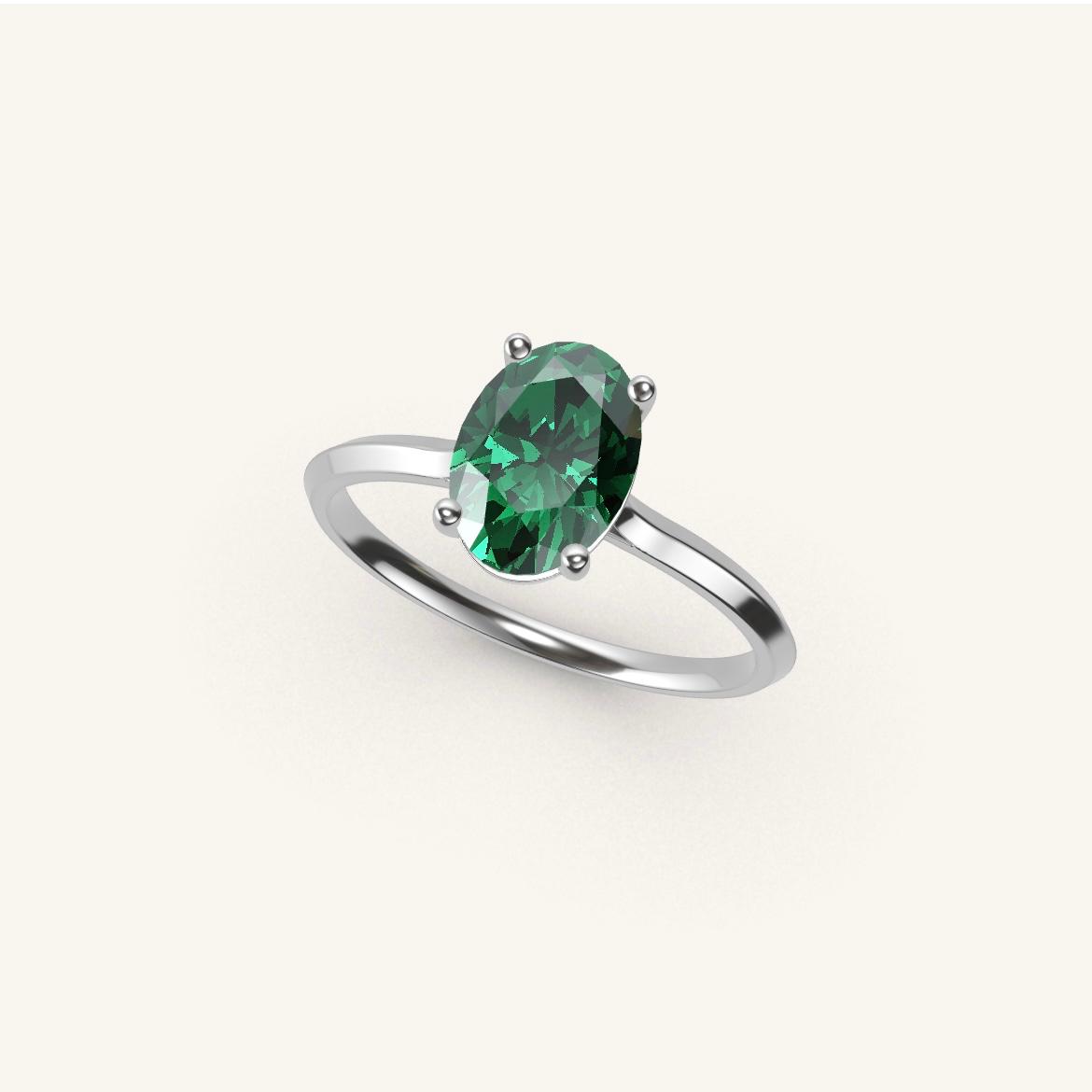 Île Saint-Louis - Oval Emerald - 1 carat - White Gold