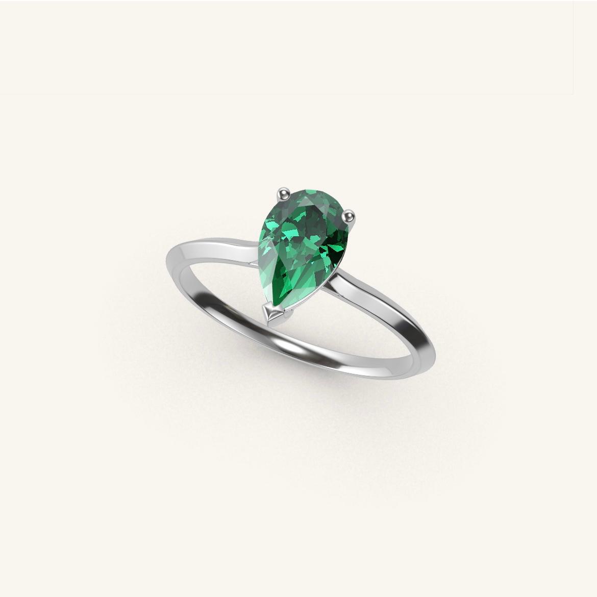 Île Saint-Louis - Pear Emerald - 0.7 carat - White Gold