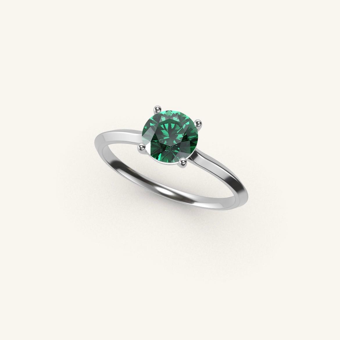 Île Saint-Louis - Round Emerald - 0.7 carat - White Gold