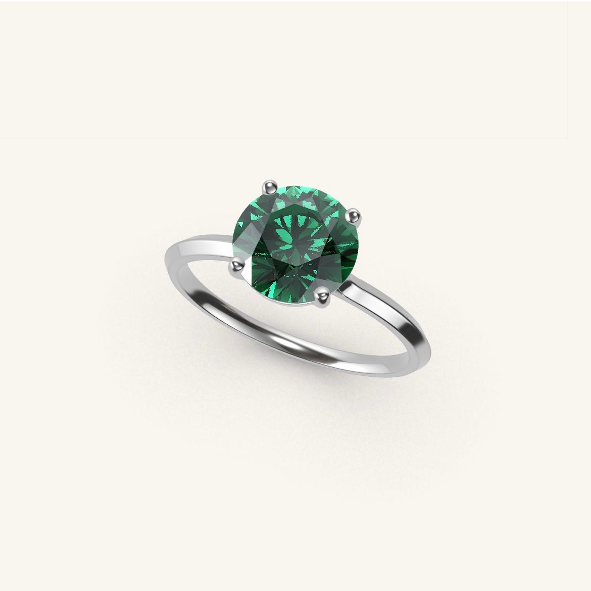 Île Saint-Louis - Round Emerald - 1.4 carat - White Gold