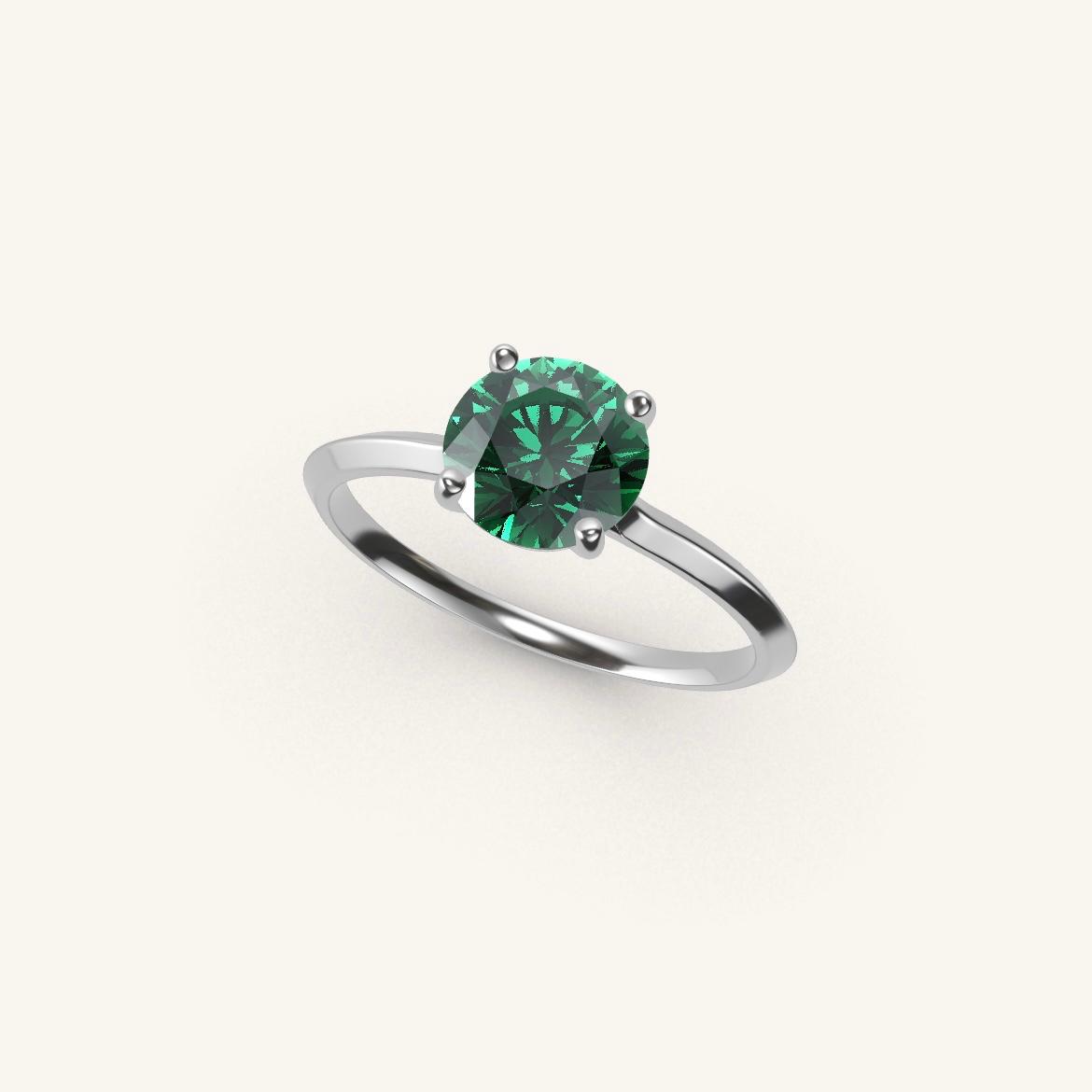 Île Saint-Louis - Round Emerald - 1 carat - White Gold