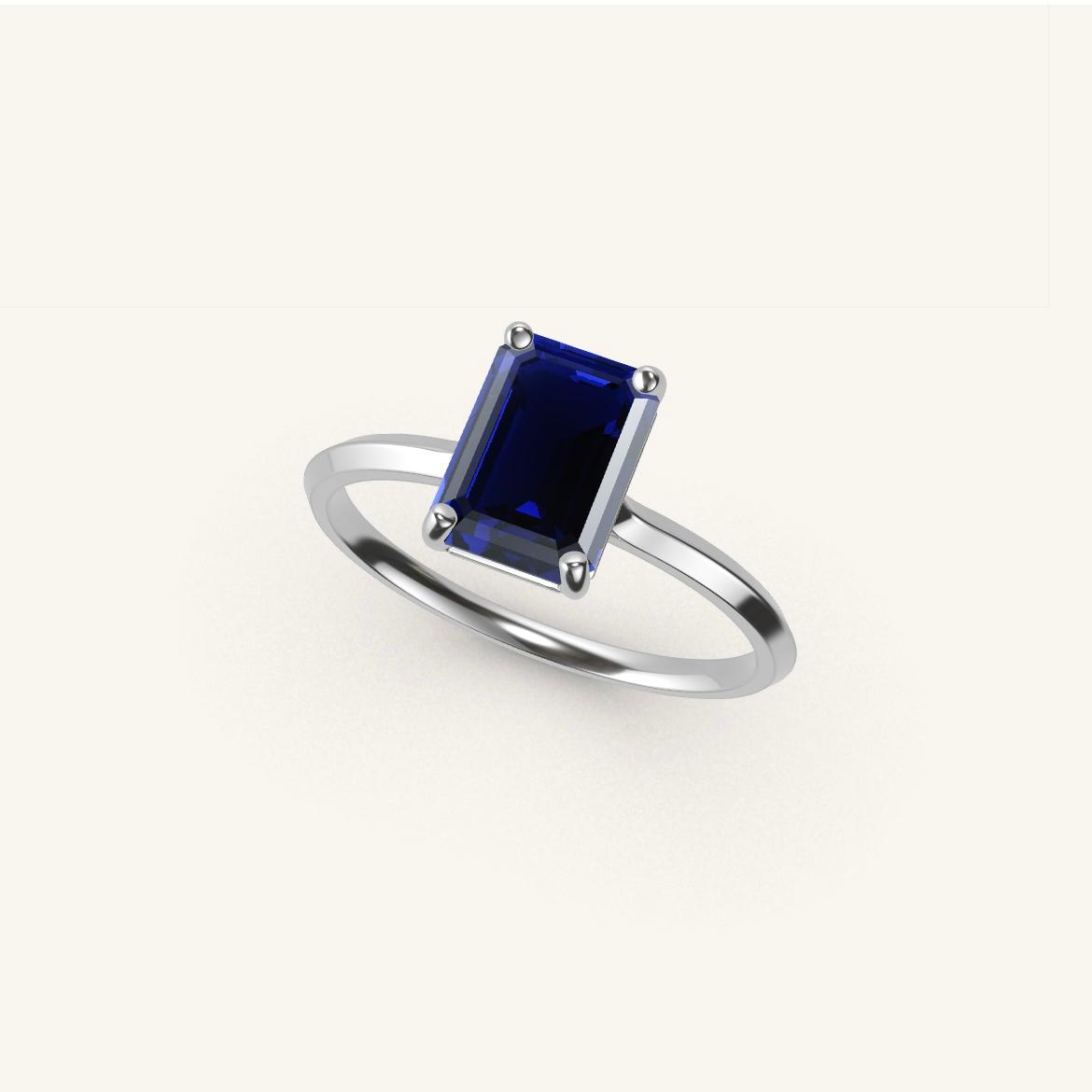 Île Saint-Louis - Emerald Sapphire - 1.4 carat - White Gold