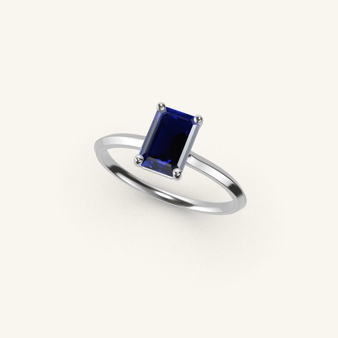 Île Saint-Louis - Emerald Sapphire - 1 carat - White Gold